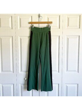MICHI Carve Green Black Wide Leg Pull On Sweatpants Women's Size X-Small XS